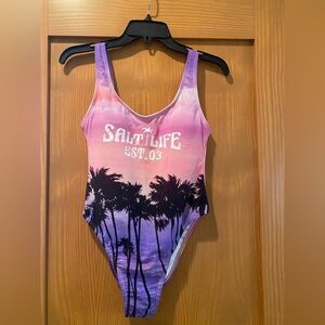 Salt Life Women’s Salt Life EST. 03 Pink & Purple One-Piece Swimsuit NWT
